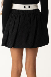Elisabetta Franchi Bambina Gonna a Palloncino In Satin con Coulisse EFGO1920RA025 NERO