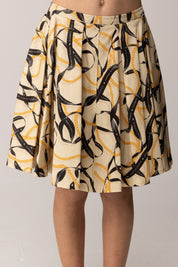 Elisabetta Franchi Bambina Gonna a Ruota In Cotone con Stampa Nastri EFGO2170TVE01.D999