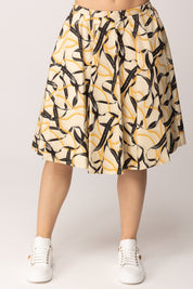 Elisabetta Franchi Bambina Gonna a Ruota In Cotone con Stampa Nastri EFGO2170TVE01.D999