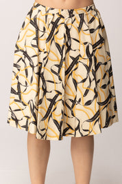 Elisabetta Franchi Bambina Gonna a Ruota In Cotone con Stampa Nastri EFGO2170TVE01.D999