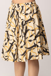 Elisabetta Franchi Bambina Gonna a Ruota In Cotone con Stampa Nastri EFGO2170TVE01.D999