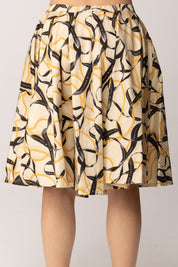 Elisabetta Franchi Bambina Gonna a Ruota In Cotone con Stampa Nastri EFGO2170TVE01.D999