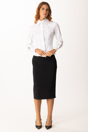 Elisabetta Franchi Gonna a Tubino con Logo Gioiello GO13756E2 NERO