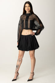 Pinko Gonna Balloon In Popeline 105183 A2LD NERO LIMOUSINE