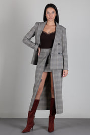 Patrizia Pepe Gonna Check con Zip e Doppio Strato 8G0050 C8003 BROWN CHECK