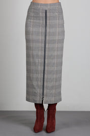 Patrizia Pepe Gonna Check con Zip e Doppio Strato 8G0050 C8003 BROWN CHECK