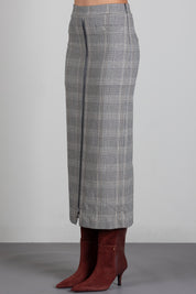 Patrizia Pepe Gonna Check con Zip e Doppio Strato 8G0050 C8003 BROWN CHECK