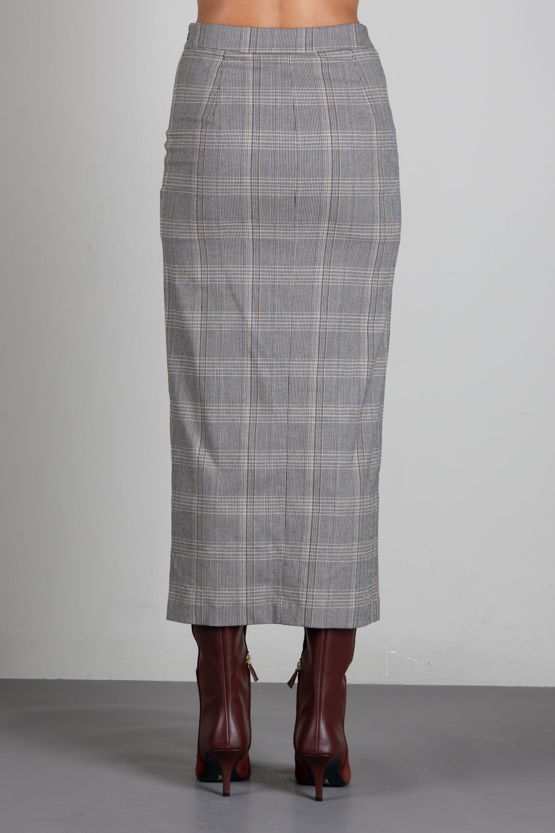 Patrizia Pepe Gonna Check con Zip e Doppio Strato 8G0050 C8003 BROWN CHECK