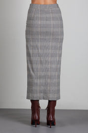 Patrizia Pepe Gonna Check con Zip e Doppio Strato 8G0050 C8003 BROWN CHECK