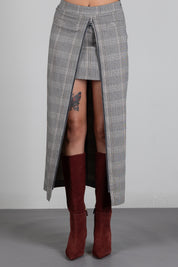 Patrizia Pepe Gonna Check con Zip e Doppio Strato 8G0050 C8003 BROWN CHECK