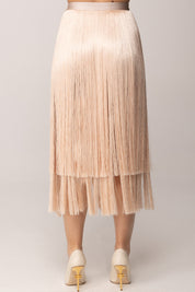 Elisabetta Franchi Gonna con Frange Lunghe GO19663E2 NUDE