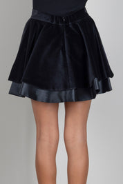Elisabetta Franchi Bambina Gonna Corta In Velluto con Balza In Raso EFGO2460VE024.N000
