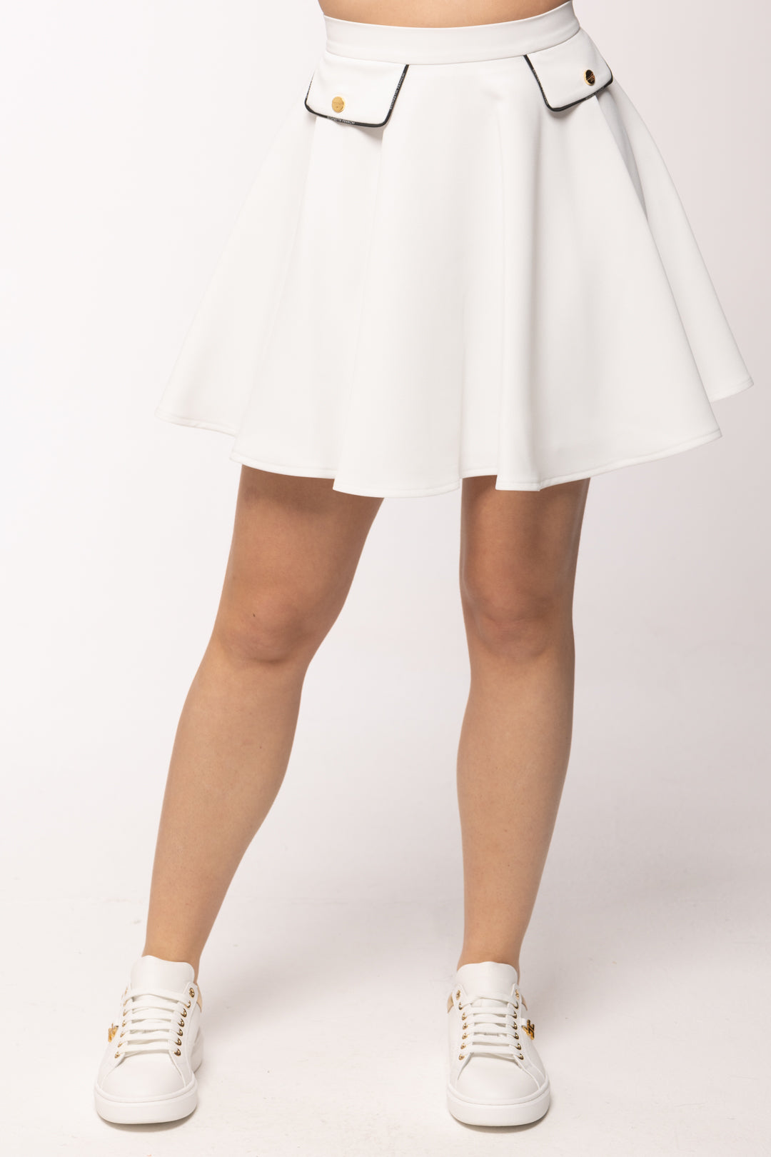 Elisabetta Franchi Bambina Gonna In Crepe con Tasche Profilate EFGO2110GA022.0100