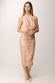 Elisabetta Franchi Gonna In Crêpe Leggero con Multi-tagli GO18163E2 NUDE