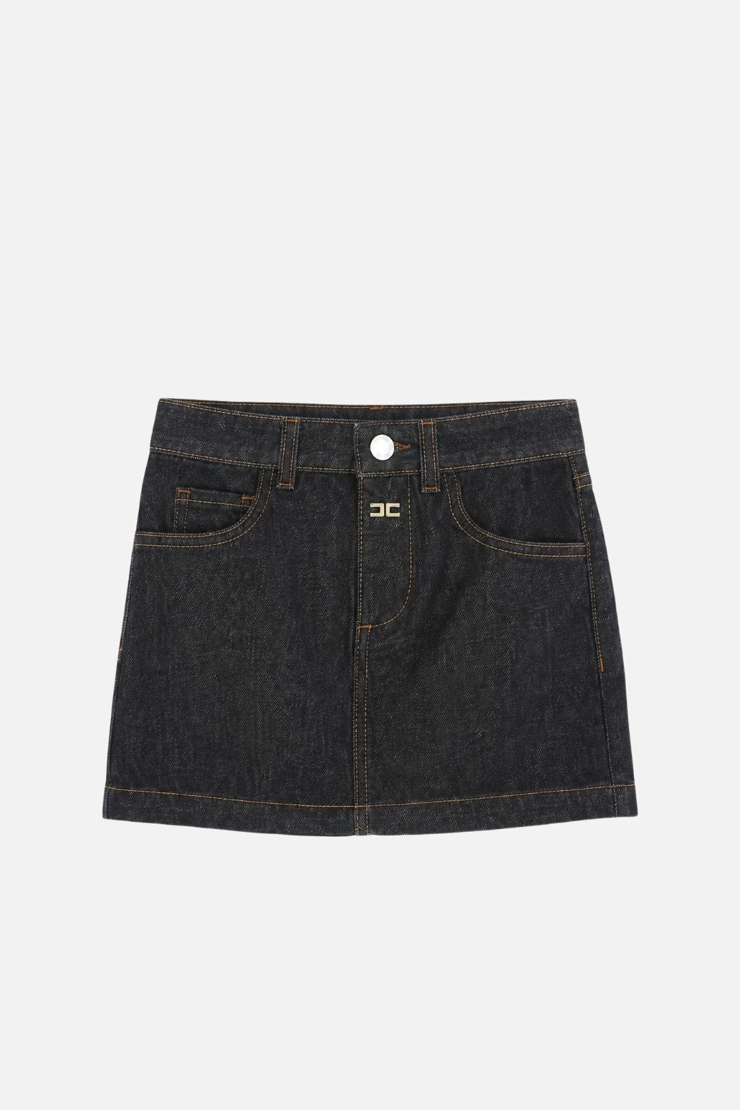 Elisabetta Franchi Bambina Gonna In Denim con Placca Logo EFGO233CDF011.4040