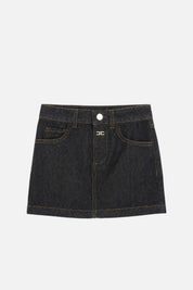 Elisabetta Franchi Bambina Gonna In Denim con Placca Logo EFGO233CDF011.4040