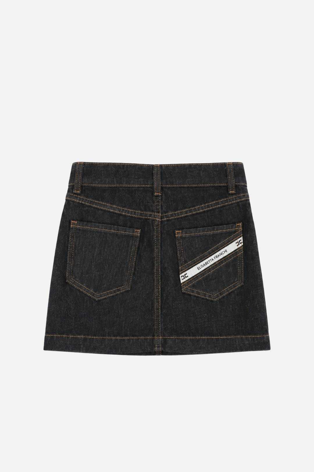 Elisabetta Franchi Bambina Gonna In Denim con Placca Logo EFGO233CDF011.4040