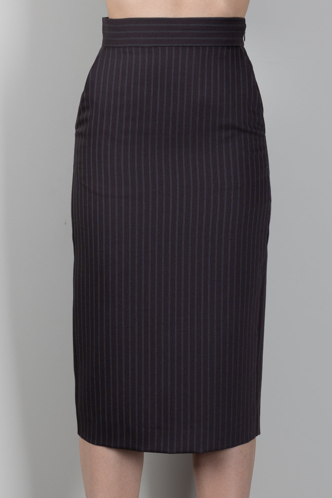 Elisabetta Franchi Gonna In Fresco Lana Gessato GO22266E2 DARK CHOCOLATE/GLASS