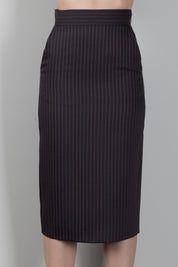 Elisabetta Franchi Gonna In Fresco Lana Gessato GO22266E2 DARK CHOCOLATE/GLASS