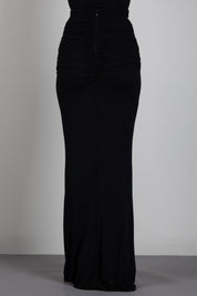 Elisabetta Franchi Gonna In Jersey Crêpe con Logo Gioiello GO25167E2 NERO