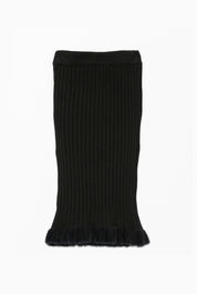 Elisabetta Franchi Bambina Gonna In Maglia a Coste con Bordo In Pelliccia Sintetica EFGO227CFL040.N000