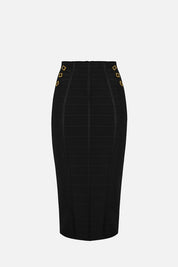 Elisabetta Franchi Gonna In Maglia a Tubino con Texture 3d GK30D62E2 NERO