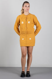 Elisabetta Franchi Bambina Gonna In Maglia con Lavorazione a Trecce e Logo EFGO226CFL098.7205
