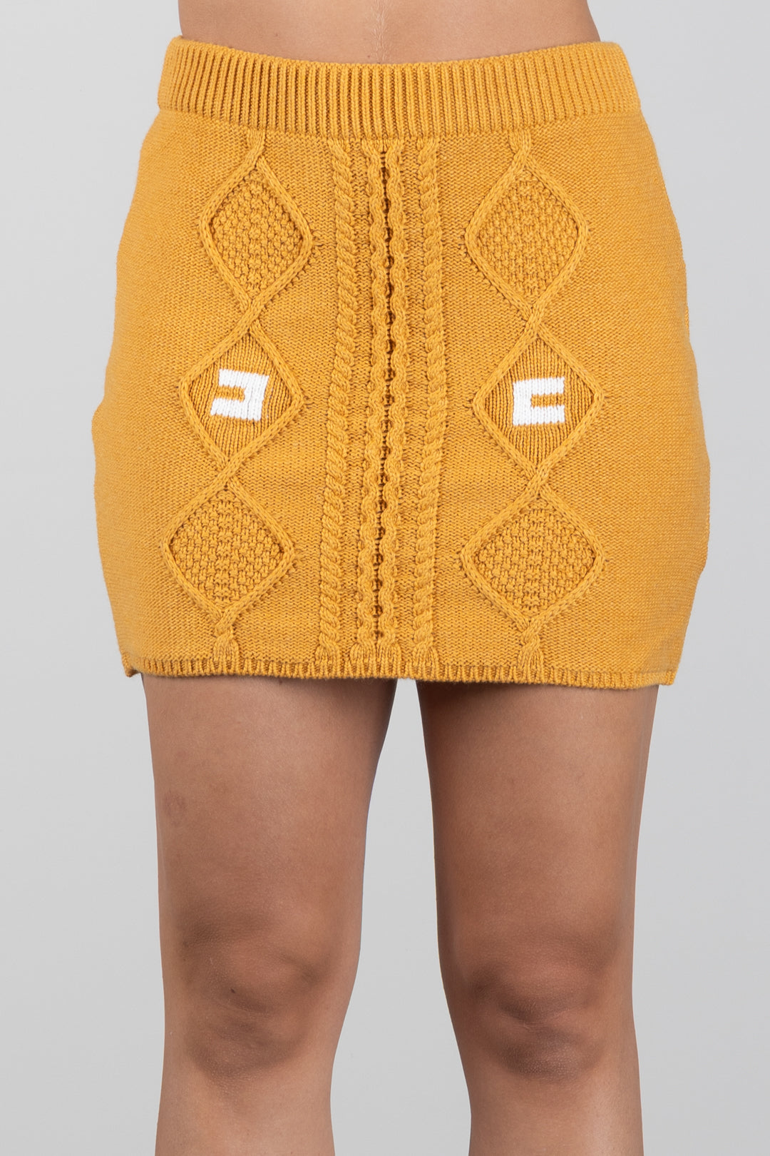 Elisabetta Franchi Bambina Gonna In Maglia con Lavorazione a Trecce e Logo EFGO226CFL098.7205