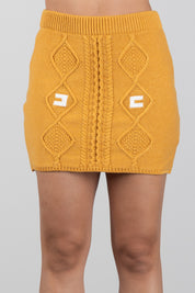 Elisabetta Franchi Bambina Gonna In Maglia con Lavorazione a Trecce e Logo EFGO226CFL098.7205