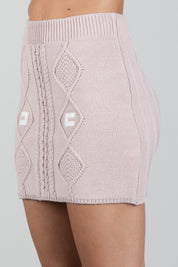 Elisabetta Franchi Bambina Gonna In Maglia con Lavorazione a Trecce e Logo EFGO226CFL098.C863