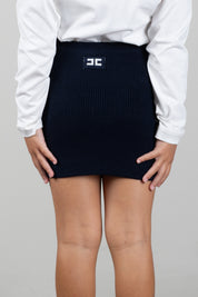 Elisabetta Franchi Bambina Gonna In Maglia con Tasche e Bottoni Logati EFGO222CFL159.4462