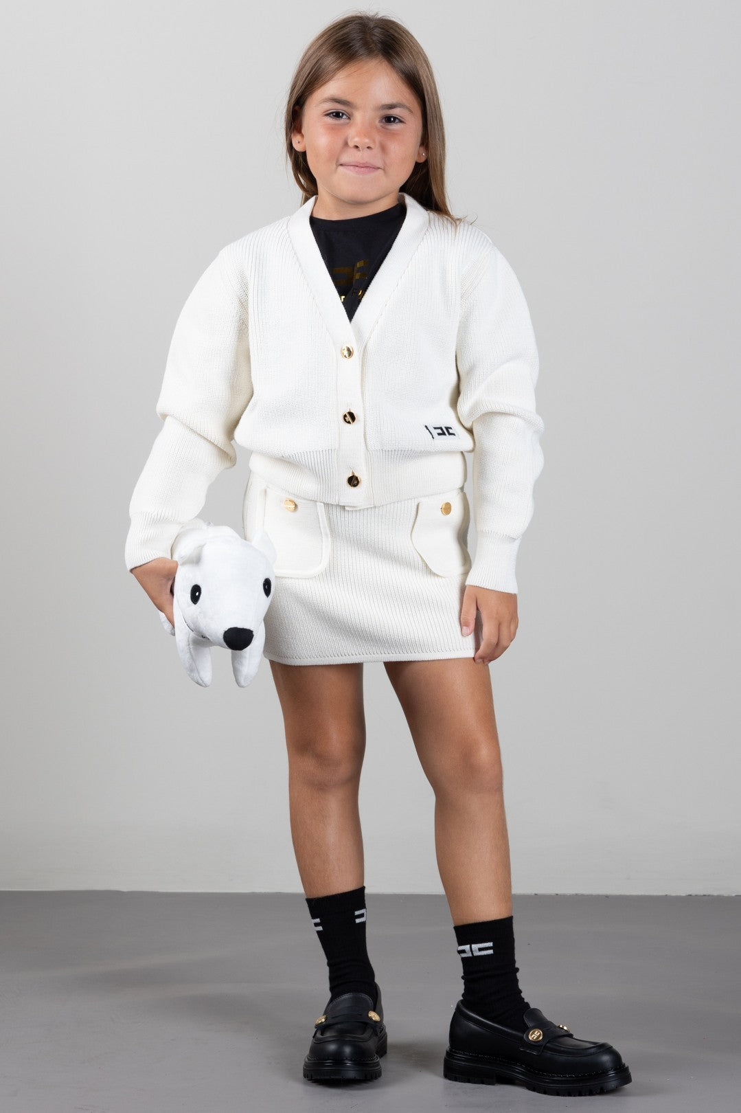 Elisabetta Franchi Bambina Gonna In Maglia Punto Pannocchia EFGO222CFL159.0077