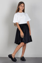 Elisabetta Franchi Bambina Gonna In Velluto con Pieghe EFGO2370VE018.N000