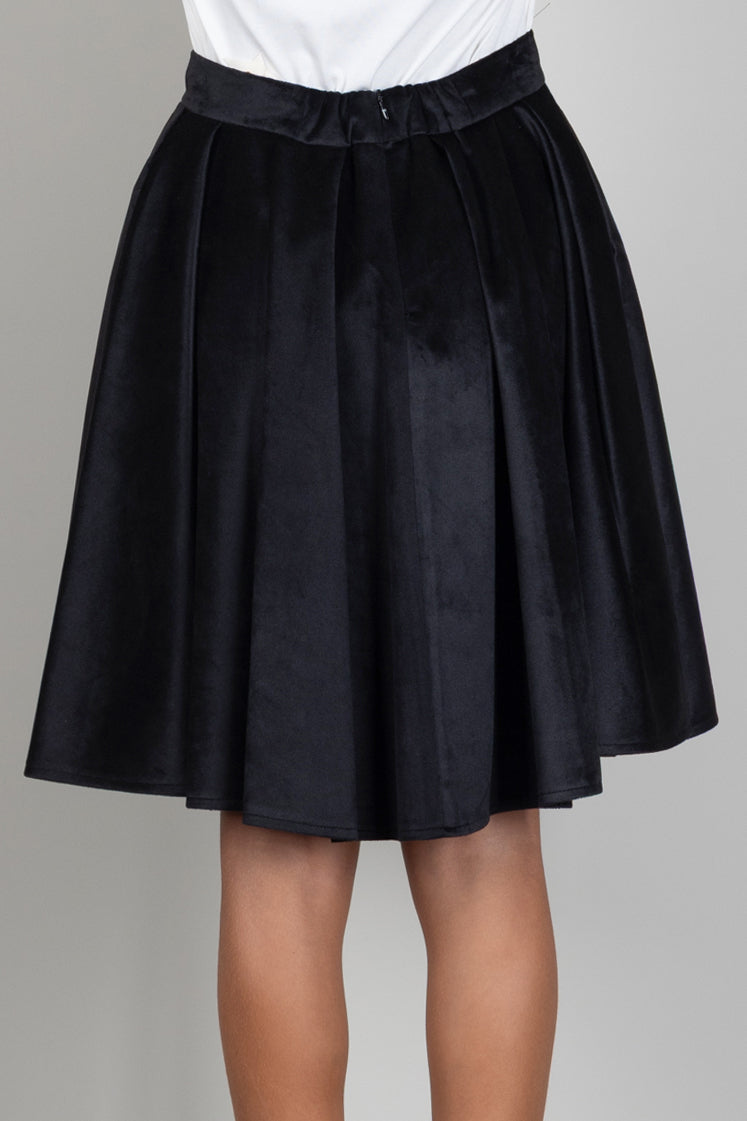 Elisabetta Franchi Bambina Gonna In Velluto con Pieghe EFGO2370VE018.N000