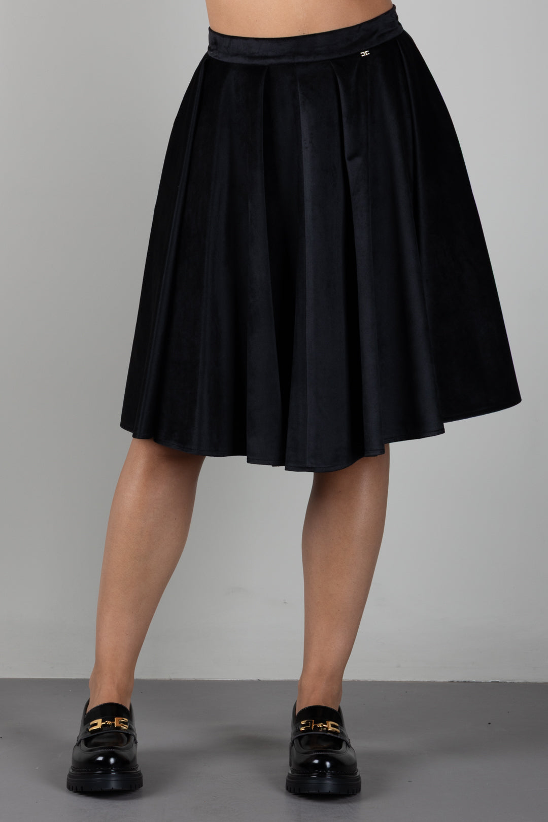 Elisabetta Franchi Bambina Gonna In Velluto con Pieghe EFGO2370VE018.N000