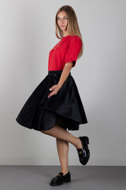 Elisabetta Franchi Bambina Gonna In Velluto con Pieghe EFGO2370VE018.N000