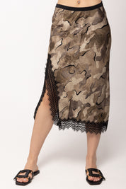 Pinko Gonna In Viscosa con Inserti In Pizzo 107731 A3MY CSZ