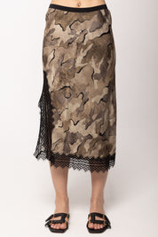 Pinko Gonna In Viscosa con Inserti In Pizzo 107731 A3MY CSZ