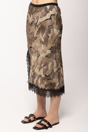 Pinko Gonna In Viscosa con Inserti In Pizzo 107731 A3MY CSZ