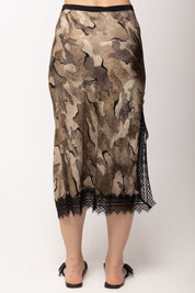 Pinko Gonna In Viscosa con Inserti In Pizzo 107731 A3MY CSZ