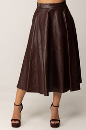 Elisabetta Franchi Gonna Longuette In Craquelé GO13656E2 MERLOT