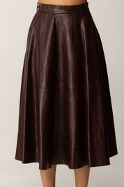 Elisabetta Franchi Gonna Longuette In Craquelé GO13656E2 MERLOT