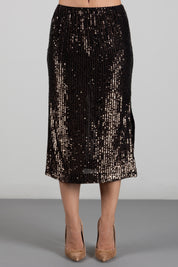 Twin-set Gonna Longuette In Paillettes 262TT2142 SEQUINS STRIPES BROW
