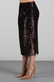 Twin-set Gonna Longuette In Paillettes 262TT2142 SEQUINS STRIPES BROW