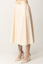 Twin-set Gonna Longuette In Popeline con Cintura 251TT202J PRETTY PINK