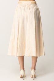 Twin-set Gonna Longuette In Popeline con Cintura 251TT202J PRETTY PINK