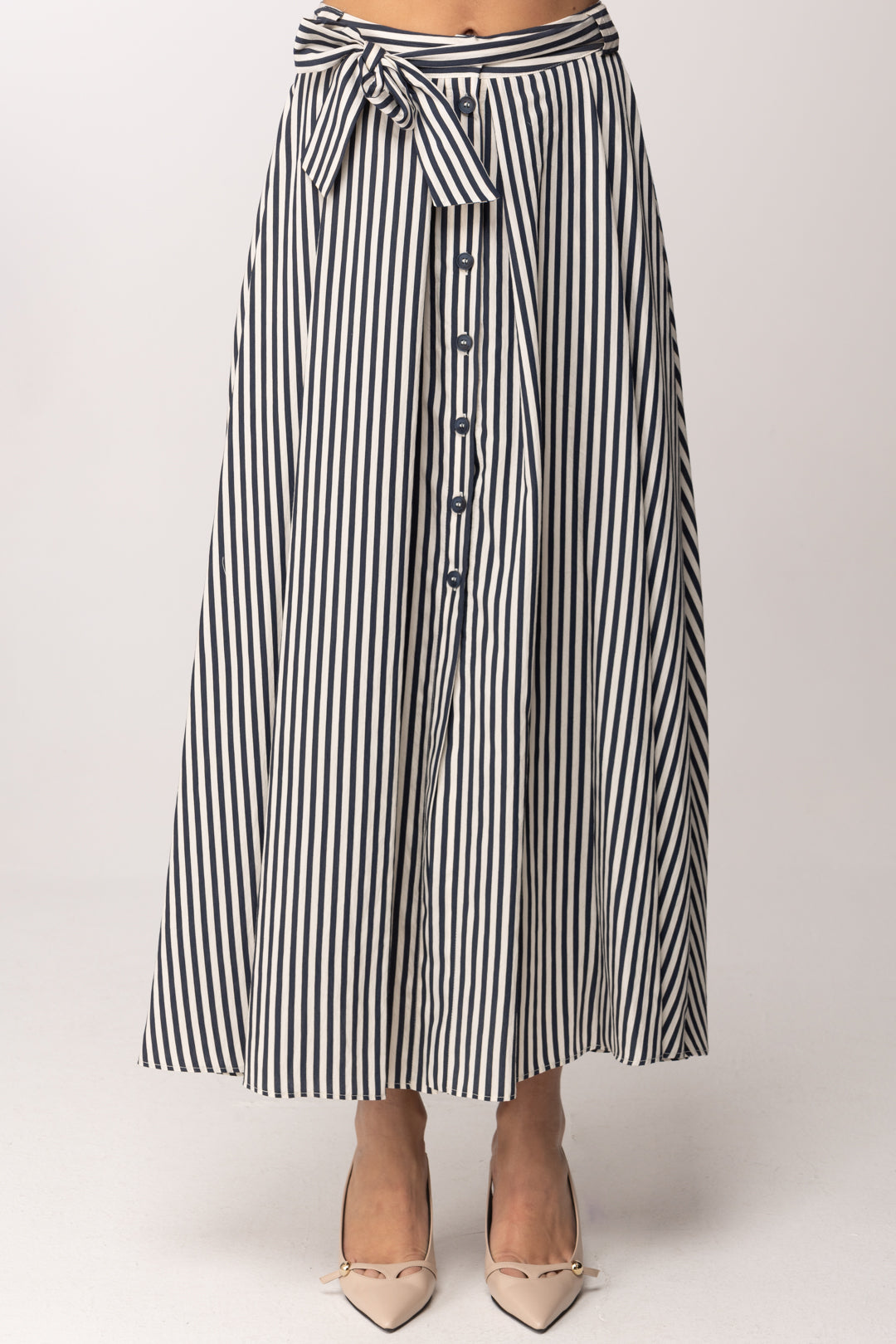 Hanita Gonna Lunga a Righe con Fusciacca H.G1038.4577 BLU MARINE