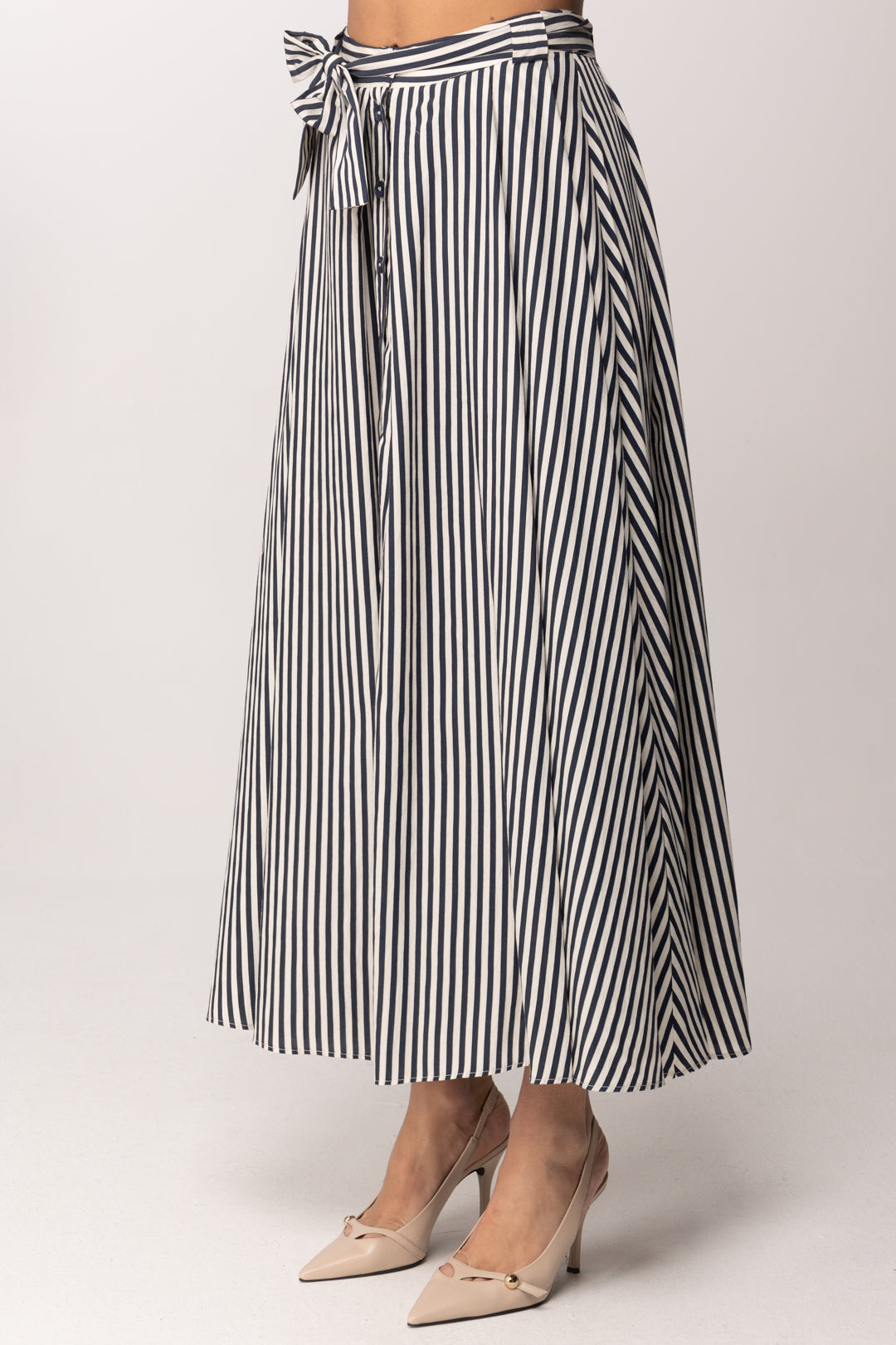 Hanita Gonna Lunga a Righe con Fusciacca H.G1038.4577 BLU MARINE