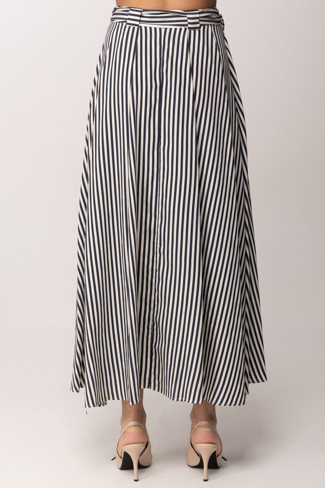 Hanita Gonna Lunga a Righe con Fusciacca H.G1038.4577 BLU MARINE