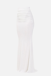 Elisabetta Franchi Gonna Lunga con Drappeggi Ai Fianchi GO16263E2 AVORIO